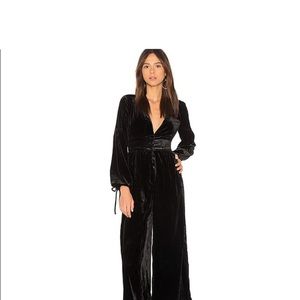 Elegant Black Velvet Jumpsuit